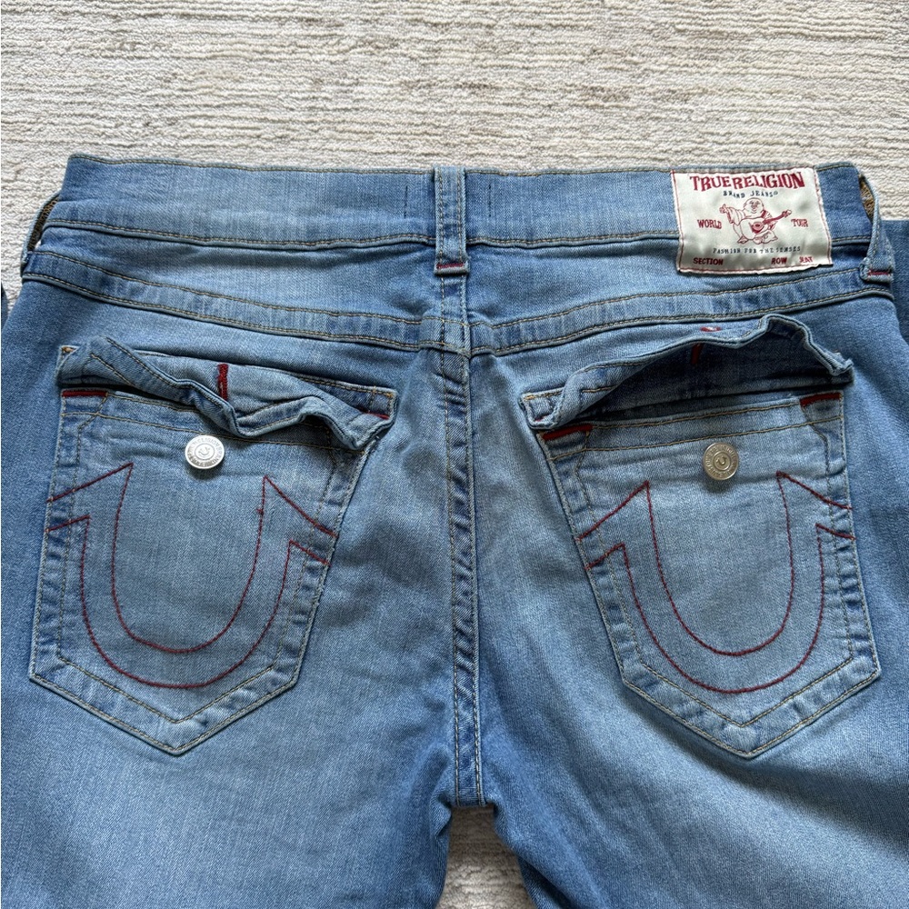 True Religion Men’s Ricky Straight Red Stitch Jeans (Size 36) - Picture 4 of 6